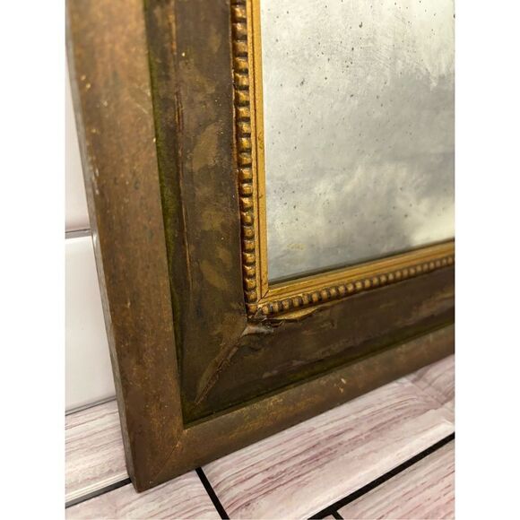 Gilded Twin Wall Mirrors with Velvet Accents - Picture 7 of 9